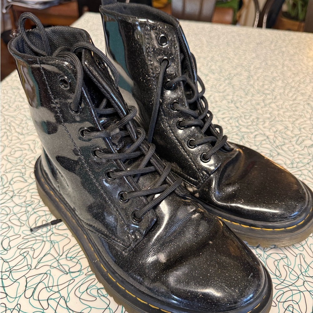 Dr. Martens Shiny Black Lace-Up Boots